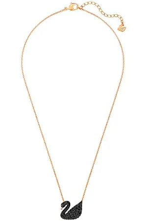 FIMBUL Gold-Plated Stone Studded Small Swan Pendant Chain
