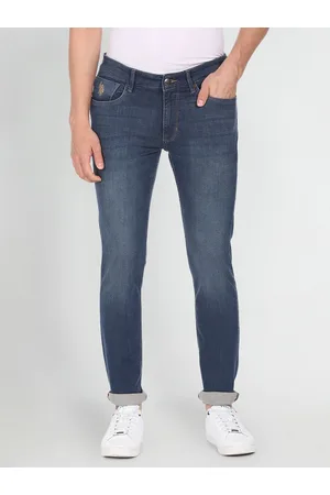 Ralph Lauren U S Polo Assn Denim Co Men Blue Slim Fit Light Fade Bleached Stretchable Jeans