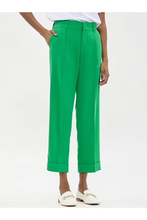 Calliope Women Straight Fit High-Rise Pleated Trousers