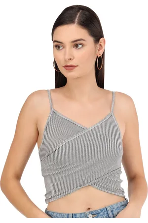 BEATNIK Striped Wrap Crop Top