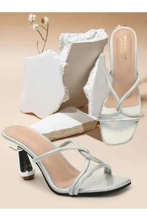 madam glorious Open Toe Synthetic Leather Block Heels