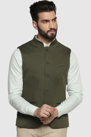 Blackberrys Woven Mandarin Collar Nehru Jacket