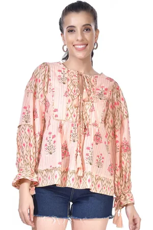 BEATNIK Floral Printed Cotton Regular Top
