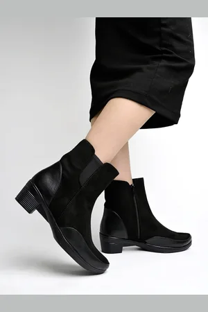 Shoetopia Women Block Heeled Mid-Top Chunky Boots