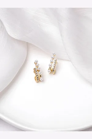 BeWitched Gold-Toned Circular Studs Earrings