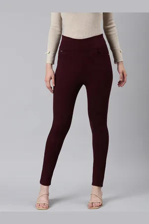 SHOWOFF Women Burgundy Skinny Fit Jeggings