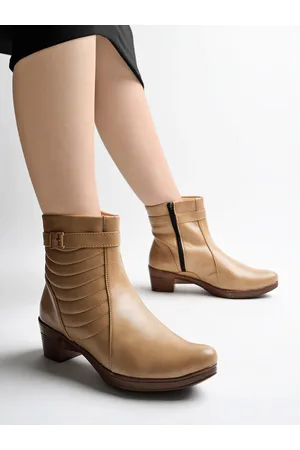 Shoetopia Women Buckled Block Heeled Chunky Boots