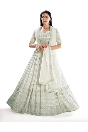 SHOPGARB Embroidered Sequinned Semi-Stitched Lehenga & Unstitched Blouse With Dupatta