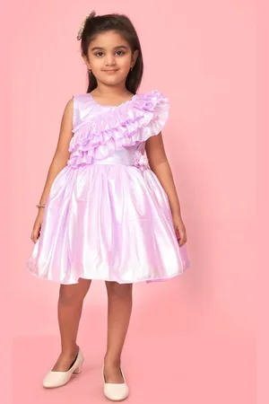 BAESD Girls Ruffled Silk Fit & Flare Party Dress