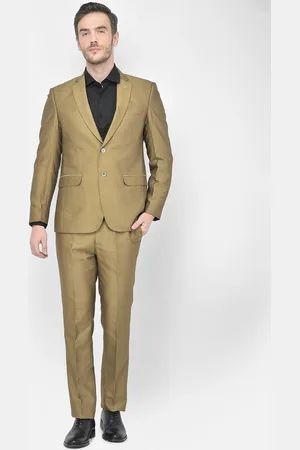 Canary London Men Mustard Single-Bearsted Slim Fit Formal Suit