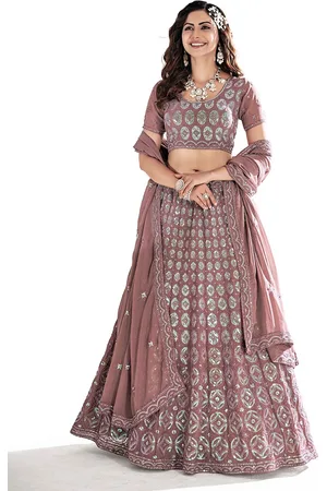 SHOPGARB Embroidered Sequinned Semi-Stitched Lehenga & Unstitched Blouse With Dupatta