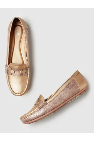 Marc Loire Women Textured Embellished Comfort Insole Lightweight Horsebit Loafers