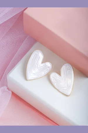 BeWitched Gold-Plated Heart Shaped Studs Earrings