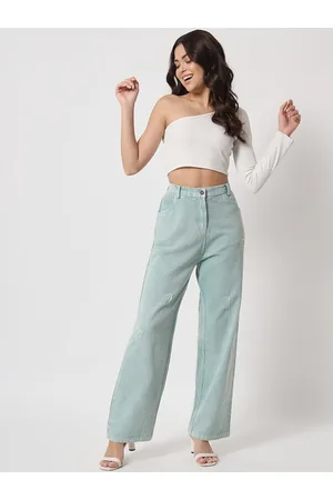 Chemistry Women High-Rise Low Distress Straight Fit Pure Cotton Jeans