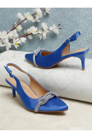 Flat n Heels Pointed Toe Embellished Party Slim Mules With Backstrap & Bows