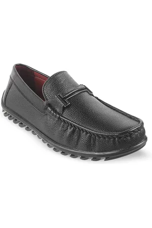Metro Men Textured Leather Horsebit Loafers