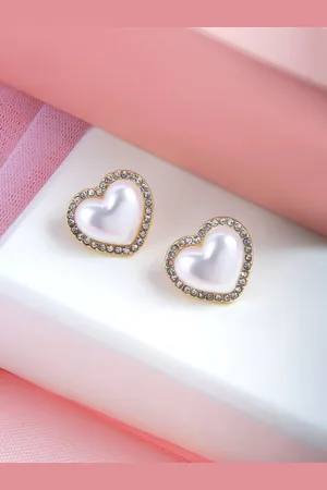 BeWitched Silver-Plated Heart Shaped Studs Earrings