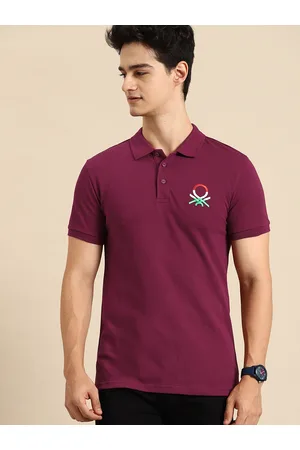 Benetton Men Polo Collar Pure Cotton T-shirt