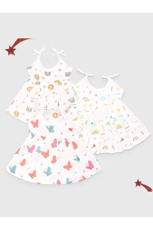 Kidbea Infant Girls Pack Of 3 Conversational Printed Fit & Flare Dress