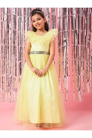 pspeaches Girls Embellished Flutter Sleeve Gown Dress