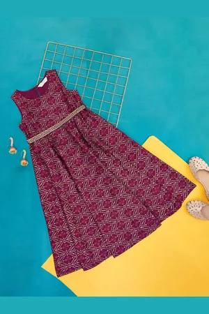 Pantaloons Girls Geometric Printed A-Line Dress
