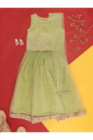 Buy AKKRITI BY PANTALOONS Girls Embroidered Ready To Wear Lehenga & Blouse  With Dupatta - Lehenga Choli for Girls 25743874 | Myntra