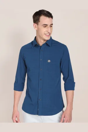 U.S. Polo Assn. U S Polo Assn Men Navy Blue Solid Tailored Fit Pure Cotton Casual Shirt