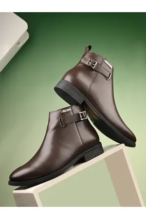 El Paso Men Mid Top Formal Regular Boots With Buckle Detail