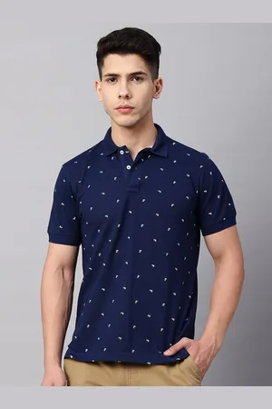 Blue Buddha Conversational Printed Polo Collar Cotton T-shirt