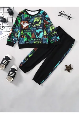 Googo Gaaga Boys Printed Pure Cotton Sweatshirt With Joggers