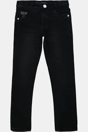 V-Mart Boys Black Mildly Distressed Light Fade Jeans
