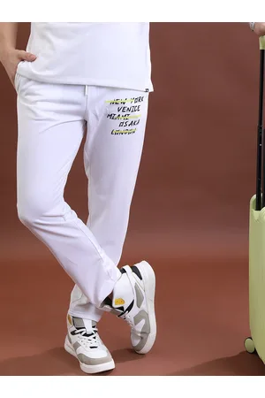 Highlander Men White Mid-Rise Typography Printed Track Pants