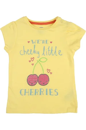 Mothercare Girls Typography Printed Pure Cotton T-shirt