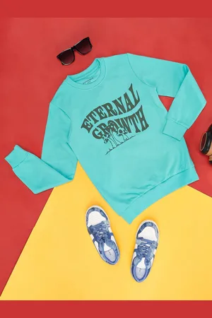 Pantaloons Boys Typography Printed Cotton Pullover Sweatshirt