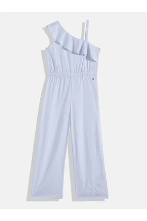 Tommy Hilfiger Girls Striped Basic Jumpsuit with Ruffles