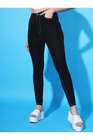 BAESD Women Skinny Fit High-Rise Coloured Shade Cotton Jeans