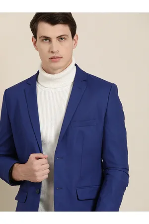 Invictus Men Notched Lapel Slim Fit Single-Breasted Blazer