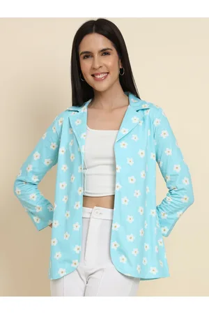HERE&NOW Floral Printed Open Front Casual Blazers