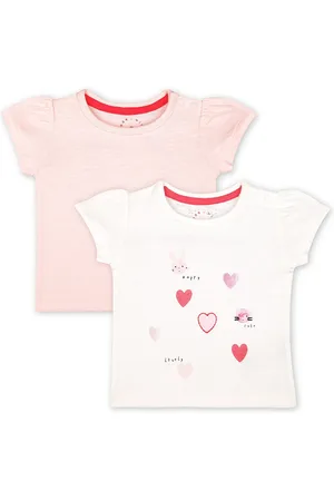 Mothercare Pack Of 2 Kids Printed Embroidered Pure Cotton T-shirt