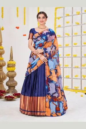 SHOPGARB Semi-Stitched Banarasi Silk Lehenga & Unstitched Blouse With Dupatta