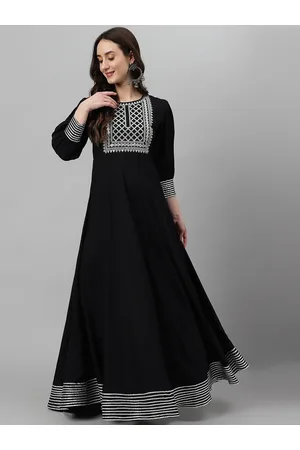 Khushal K Embellished Sequined Detail Maxi Ethnic Dresses