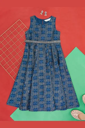 Pantaloons Girls Floral Printed Sleeveless Fit and Flare Dress
