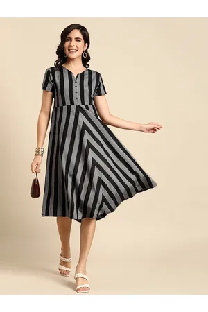 Cut-out back striped dress - Women