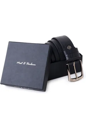 Mast & Harbour Men Textured Leather Formal Belt