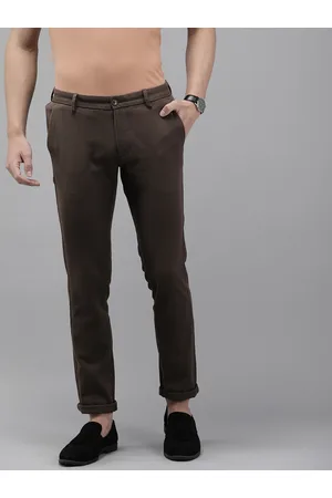 Arrow Men Self Design Textured Slim Fit Low-Rise Chinos Trousers
