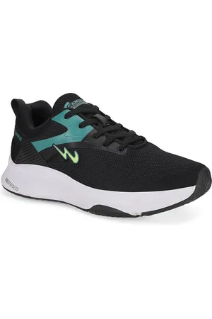 Campus Scalo Men Black Mesh Running Sports Shoes