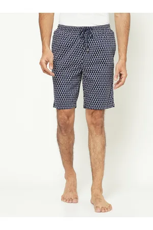 Crimsoune Club Men Mid-Rise Pure Cotton Geometric Printed Lounge Shorts
