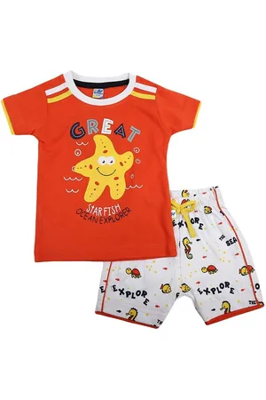 V-Mart Infants Printed Pure Cotton T-shirt With Shorts