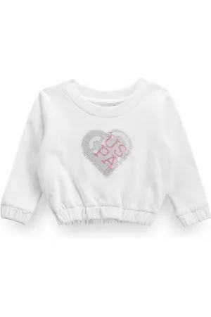 Ralph Lauren Girls Typography Printed Cotton Sweatshirt