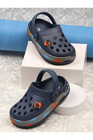 NEOZ Boys Navy Blue & Grey Rubber Clogs